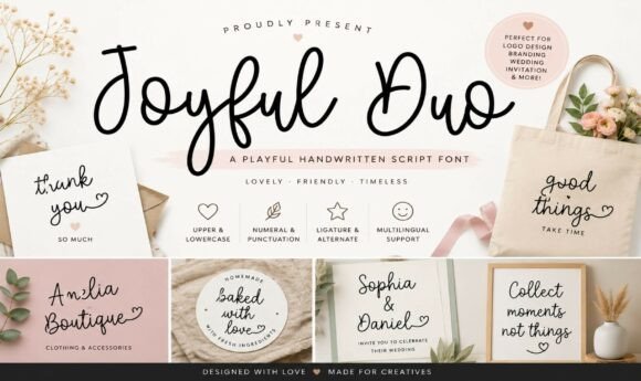 Joyful Duo: A Warm Script Font for Editorial Design