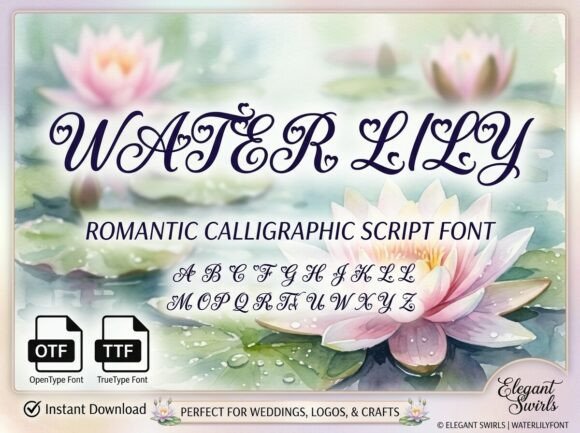 Water Lily Font for Elegant Small Business Branding